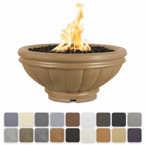 The Outdoor Plus Roma GFRC 36" Concrete Round Match Lit Fire Bowl OPT-ROMFO36portable outdoor fire pit with lid