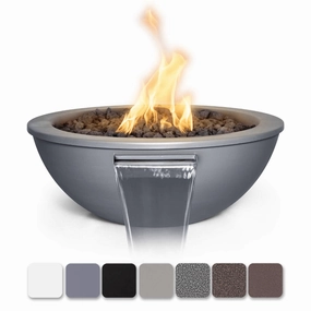 The Outdoor Plus Sedona 27" Powder Coated Steel Round 12V Electronic Ignition Fire & Water Bowl OPT-27RPCFWE12Vportable outdoor fire pit with lid