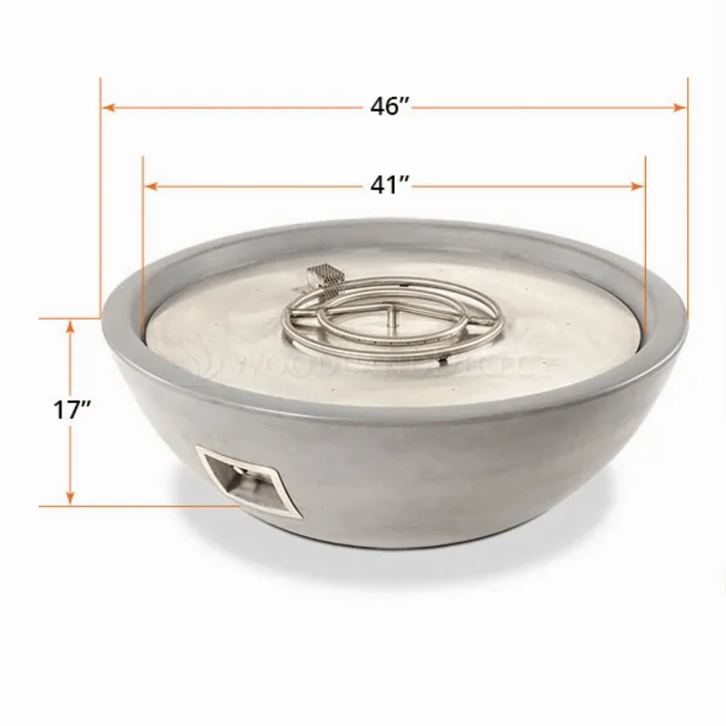 The Outdoor Plus Sedona 48" Narrow Ledge GFRC 12V Electronic Ignition Concrete Round Fire Pit OPT-SED48E12V
