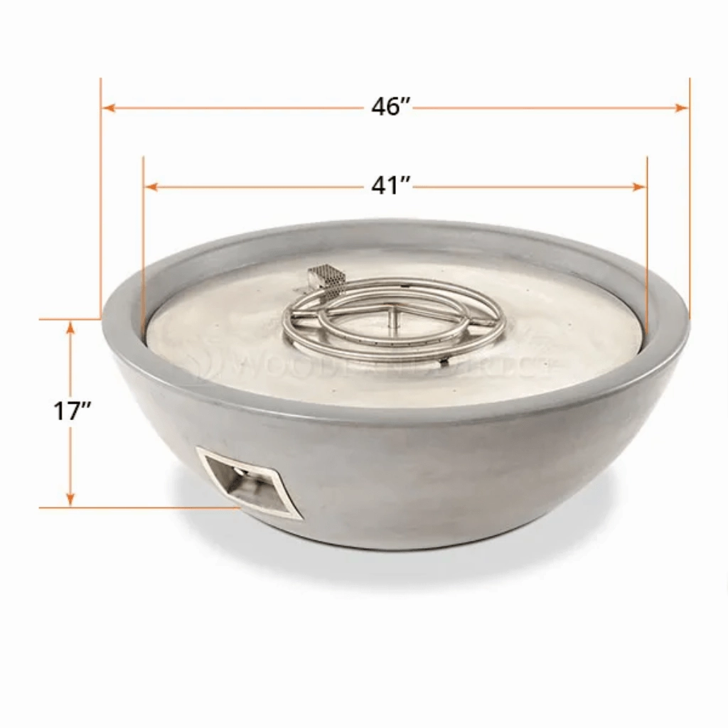 The Outdoor Plus Sedona 60" Narrow Ledge GFRC Flame Sense with Spark Igniter Concrete Round Fire Pit OPT-SED60FSEN