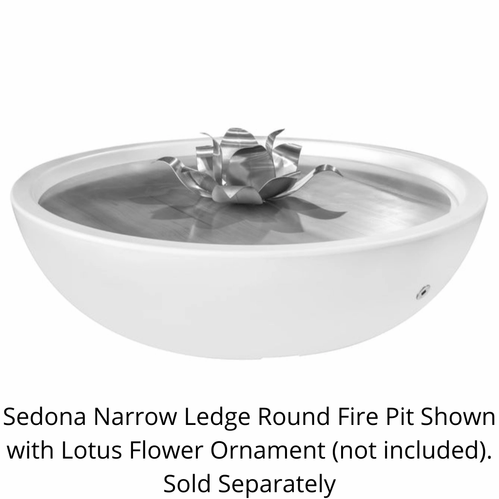 The Outdoor Plus Sedona 60" Narrow Ledge GFRC Flame Sense with Spark Igniter Concrete Round Fire Pit OPT-SED60FSEN