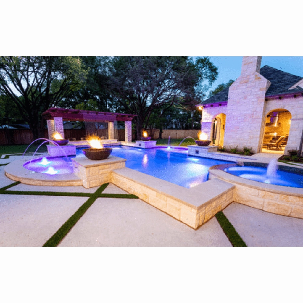 The Outdoor Plus Sedona 60" Narrow Ledge GFRC Flame Sense with Spark Igniter Concrete Round Fire Pit OPT-SED60FSEN