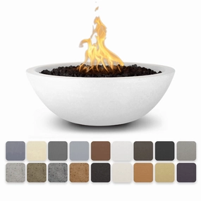 The Outdoor Plus Sedona 60" Narrow Ledge GFRC Flame Sense with Spark Igniter Concrete Round Fire Pit OPT-SED60FSENportable outdoor fire pit with lid