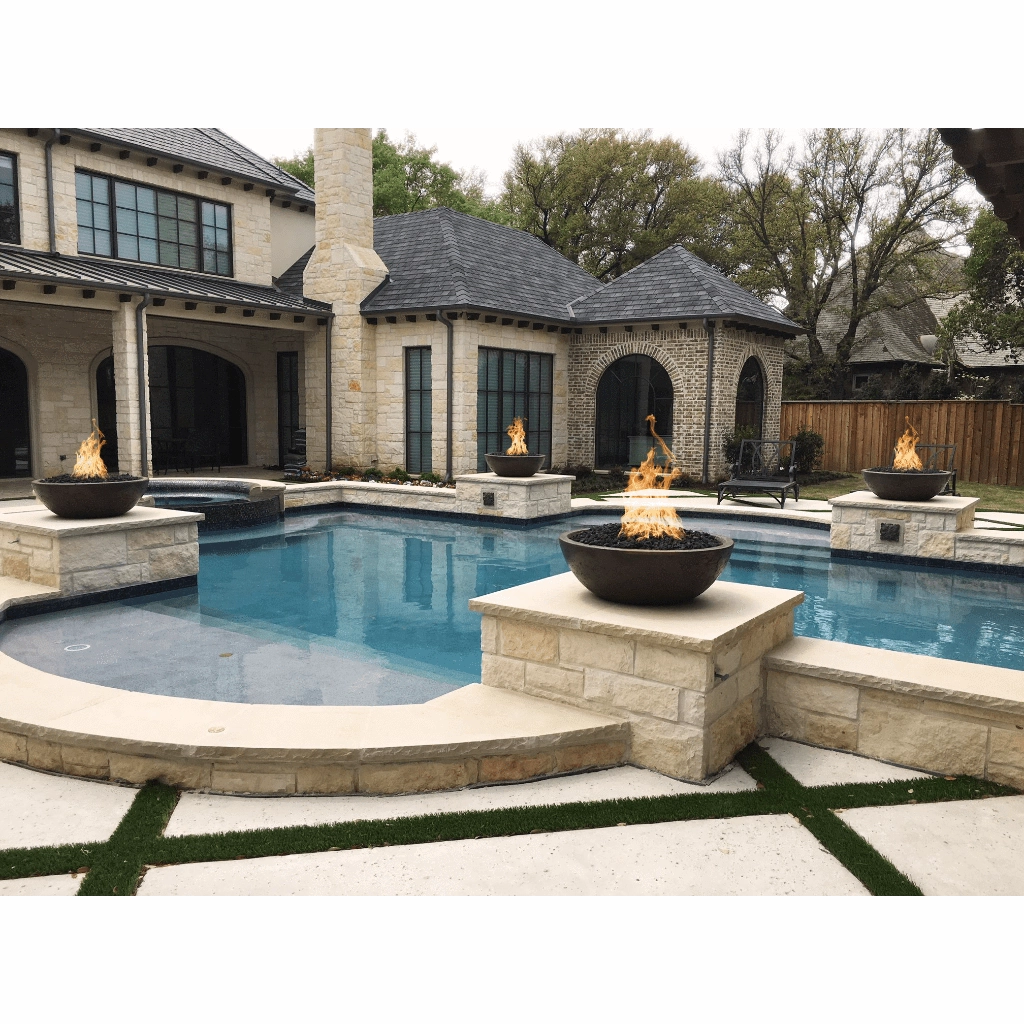 The Outdoor Plus Sedona GFRC 27" Concrete Round Match Lit Fire Bowl OPT-27RFO
