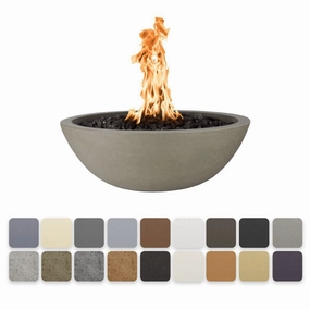 The Outdoor Plus Sedona GFRC 27" Concrete Round Match Lit Fire Bowl OPT-27RFOportable outdoor fire pit with lid