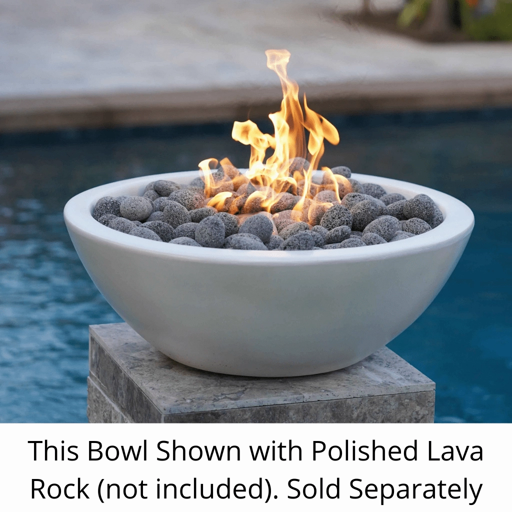The Outdoor Plus Sedona GFRC 27" Concrete Round Match Lit Fire Bowl OPT-27RFO