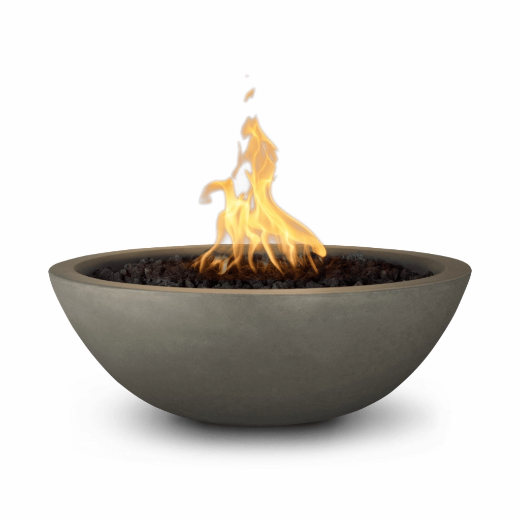 The Outdoor Plus Sedona GFRC 27" Concrete Round Match Lit Fire Bowl OPT-27RFO