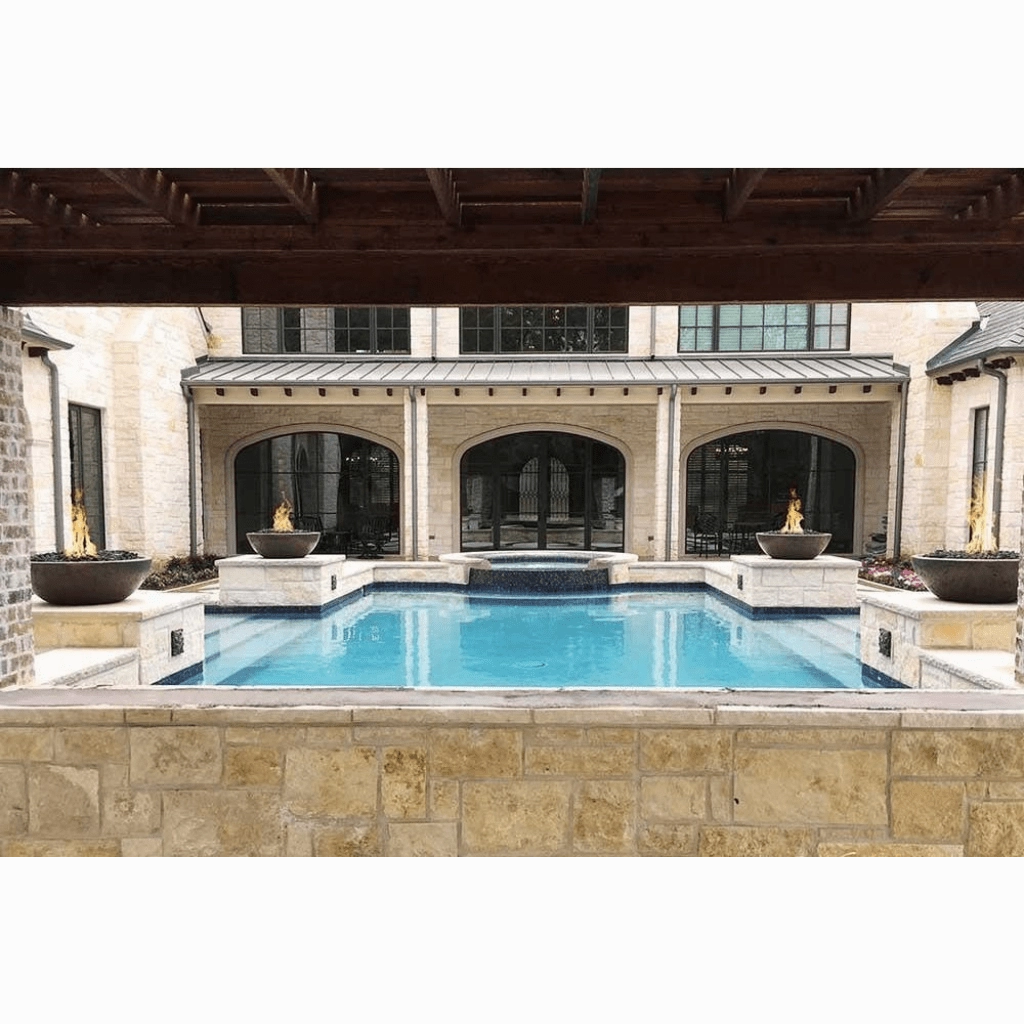The Outdoor Plus Sedona GFRC 27" Concrete Round Match Lit Fire Bowl OPT-27RFO