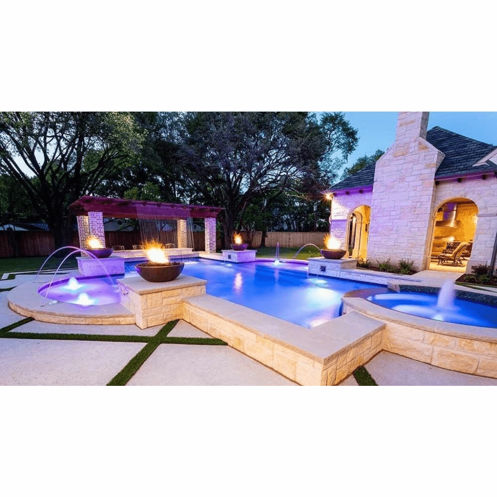 The Outdoor Plus Sedona GFRC 33" Concrete Round 12V Electronic Ignition Fire Bowl OPT-33RFOE12V