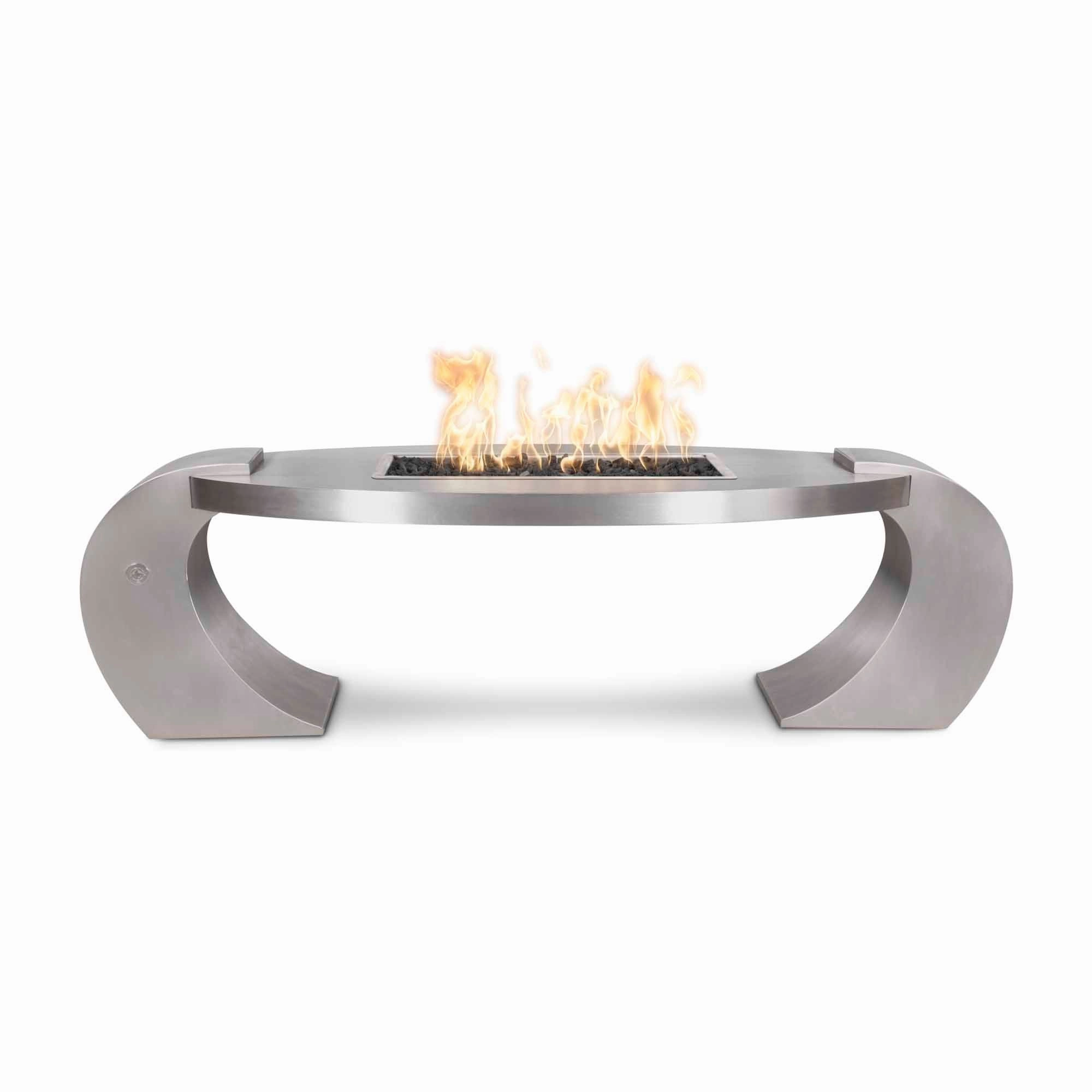 The Outdoor Plus Vernon Stainless Steel Gas Fire Pit Match Lit Ignition OPT-VRNSSportable outdoor fire pit with lid