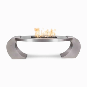 The Outdoor Plus Vernon Stainless Steel Gas Fire Pit Match Lit Ignition OPT-VRNSSportable outdoor fire pit with lid