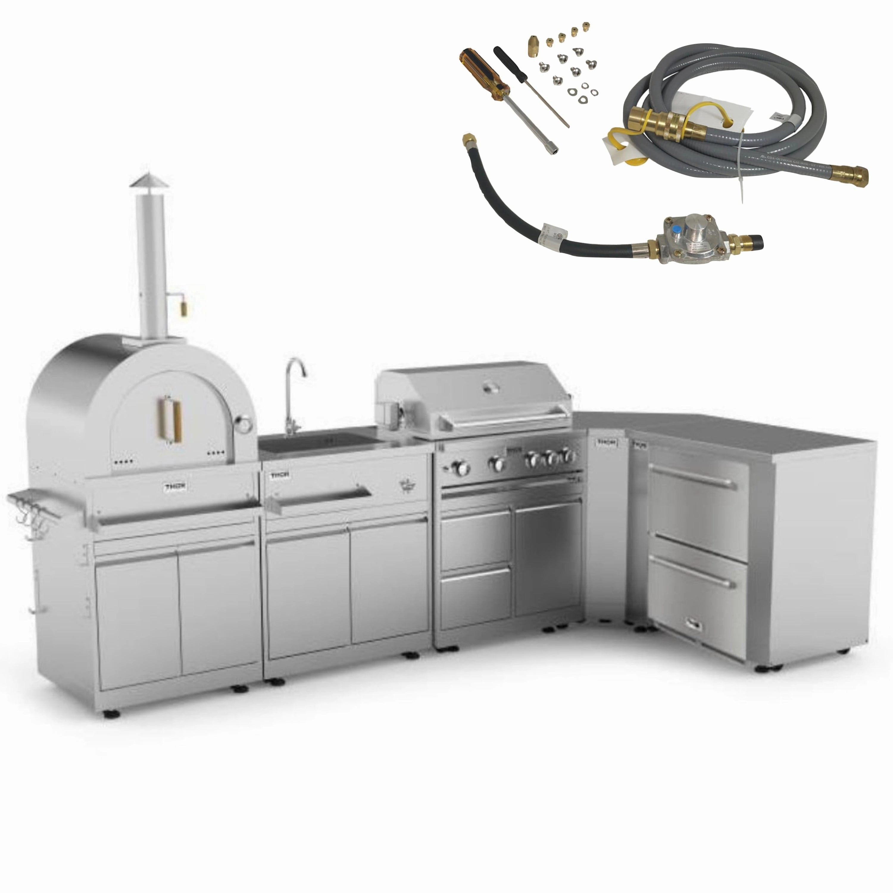 Thor Kitchen 4 Burner Outdoor Kitchen Grill Package