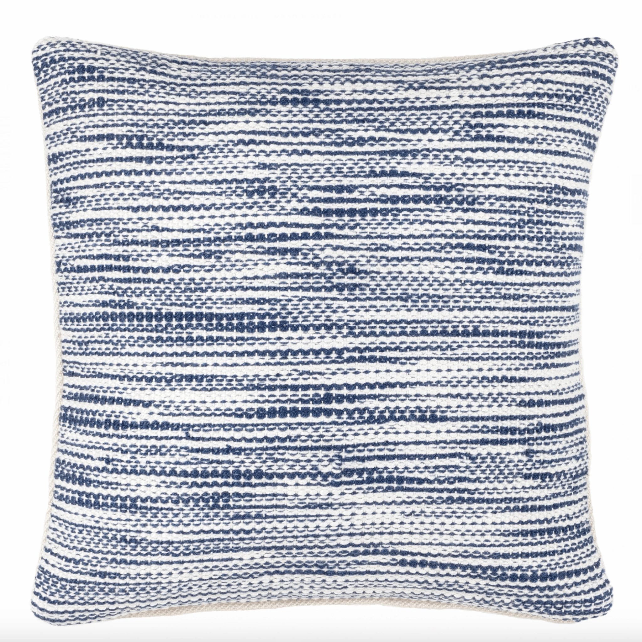 Tideline Navy Indoor/Outdoor Decorative Pillow Coverwaterproof outdoor throw pillow