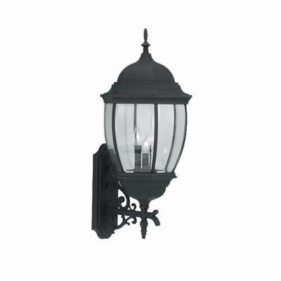 Tiverton Three Light Wall Lantern BlackOutdoor wall sconces with motion sensor