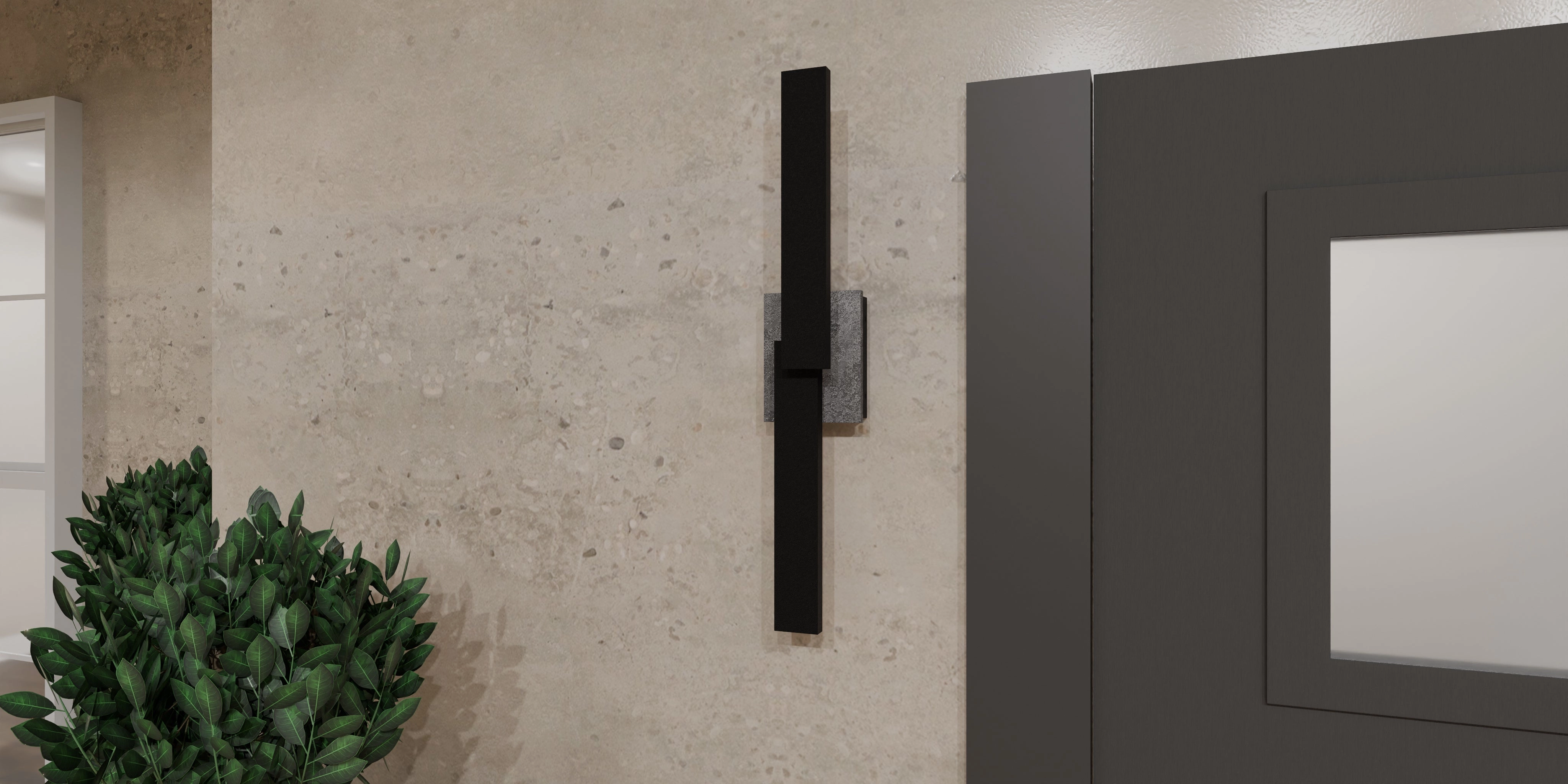 Todman LED Outdoor Wall Mount Earth Black