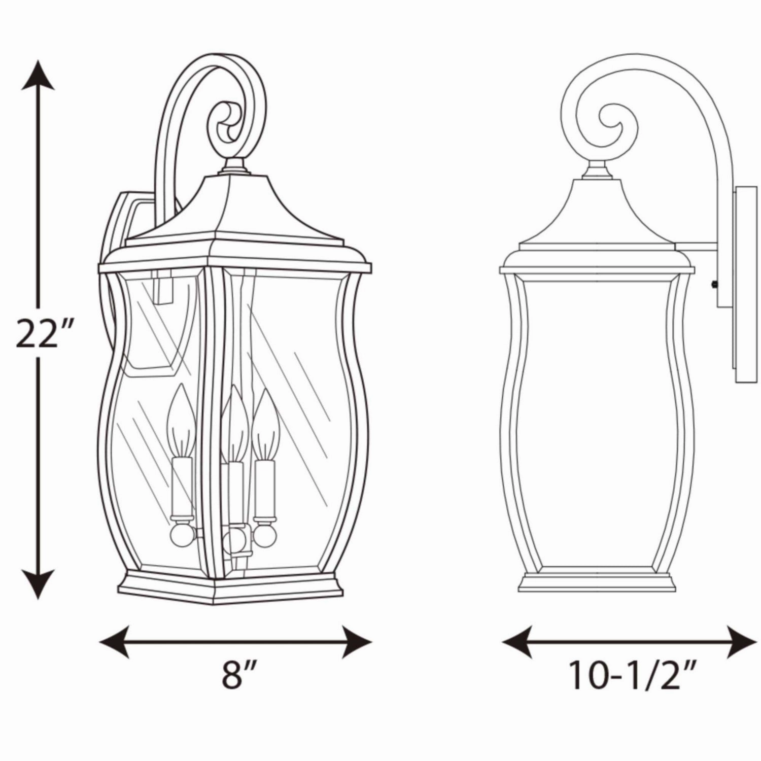 Township Three Light Large Wall Lantern Oil Rubbed Bronze