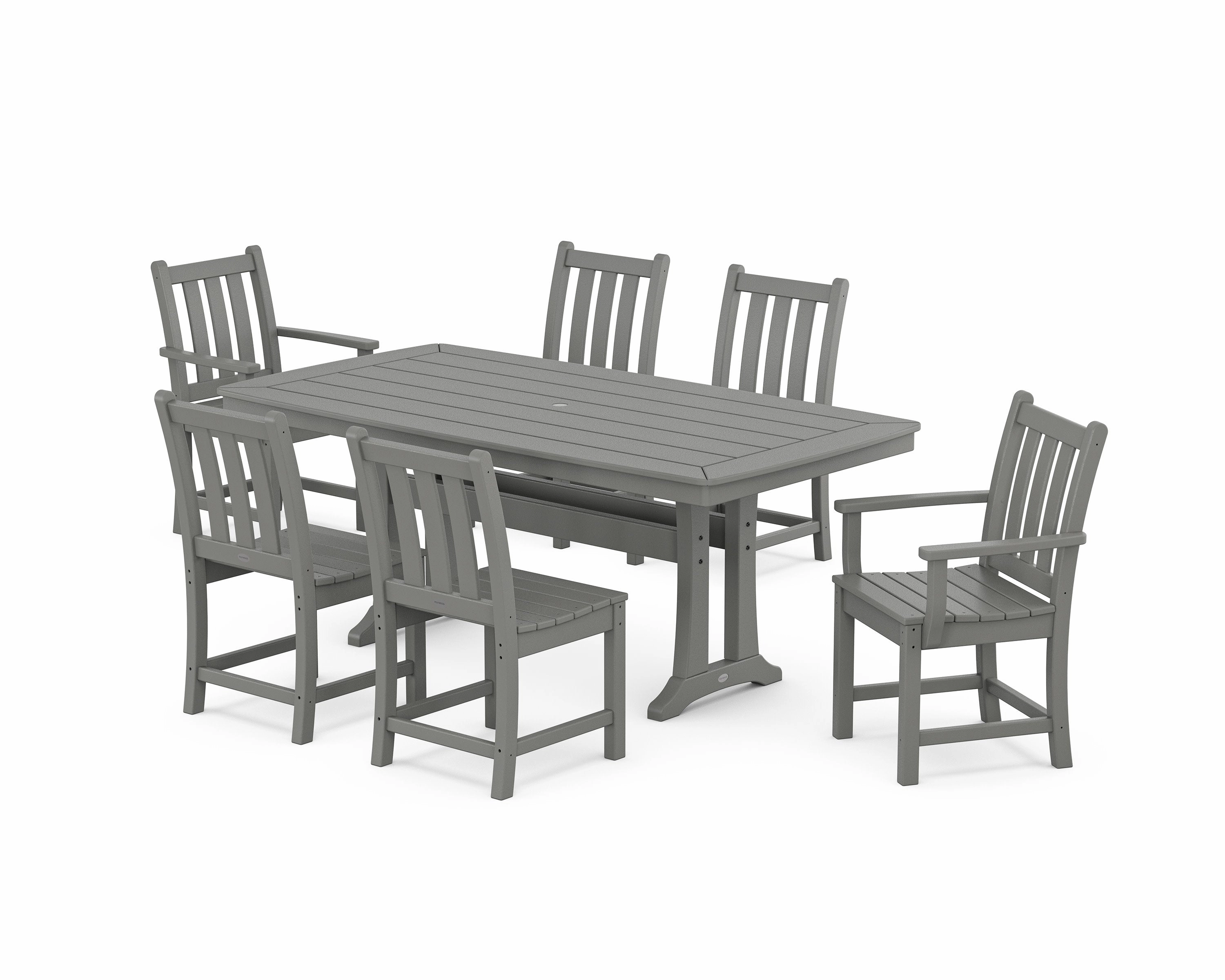 Traditional Garden 7-Piece Dining Set with Trestle Legsoutdoor patio furniture set