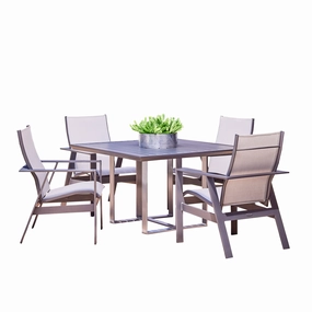 Trento Sling 5 Piece Dining Setaluminum alloy outdoor sofa set