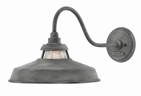 Troyer LED Outdoor Lantern Aged ZincOutdoor wall sconces with motion sensor