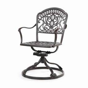 Tuscany Dining Swivel Rockercast aluminum patio dining set