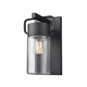 Tuxedo Outdoor One Light Wall Sconce Black w/Clear Seedy GlassOutdoor wall sconces with motion sensor