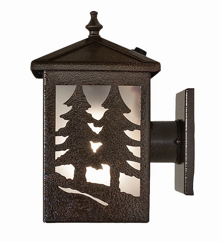 Twin Spruce Trees One Light Wall Sconce