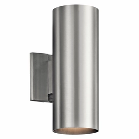 Two Light Outdoor Wall Mount Brushed AluminumOutdoor wall sconces with motion sensor