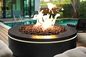 Urbana Luxury Halo 47" Round Black Stainless Steel Gas Fire Pit URUFP47RSB24portable outdoor fire pit with lid