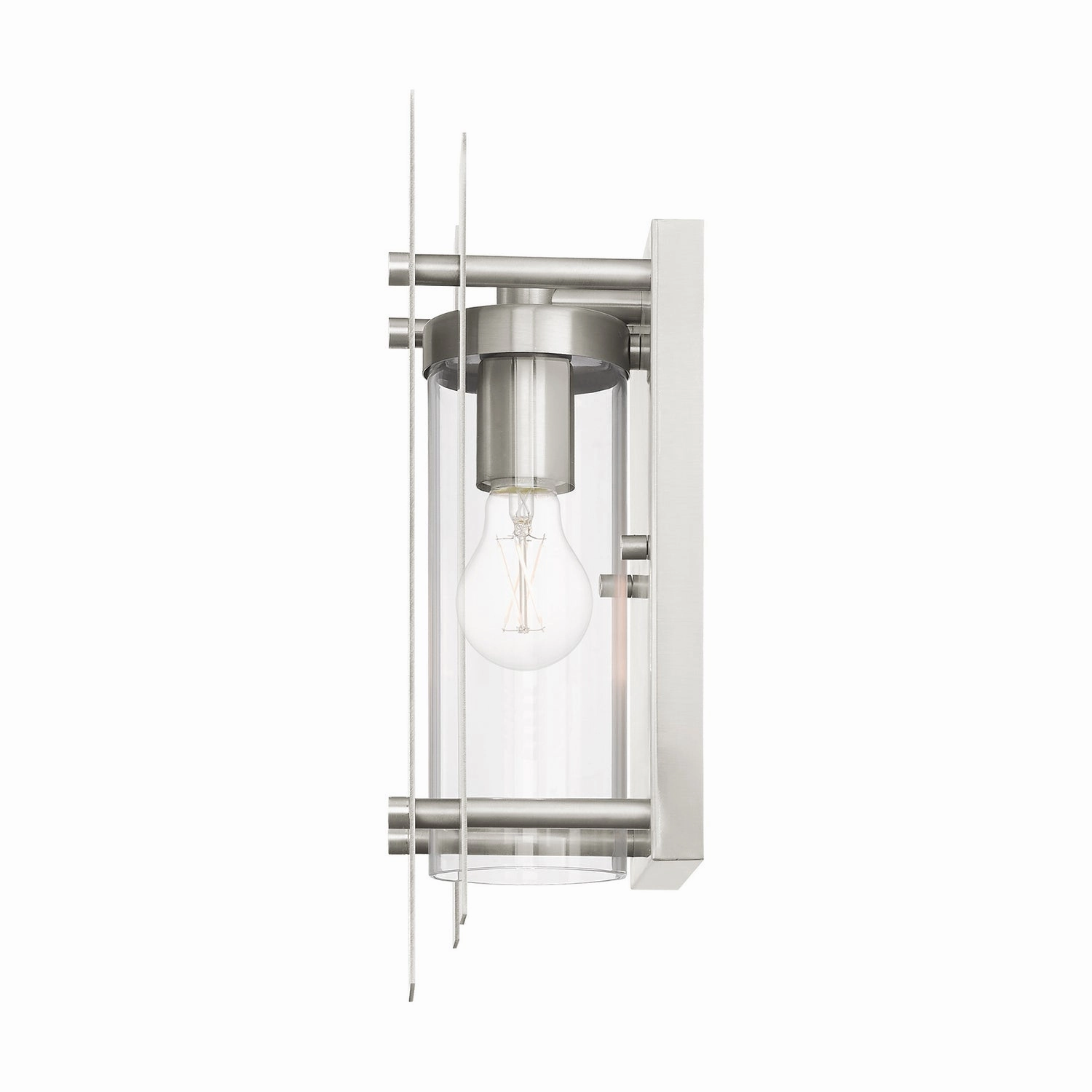 Utrecht One Light Outdoor Wall Lantern Brushed Nickels
