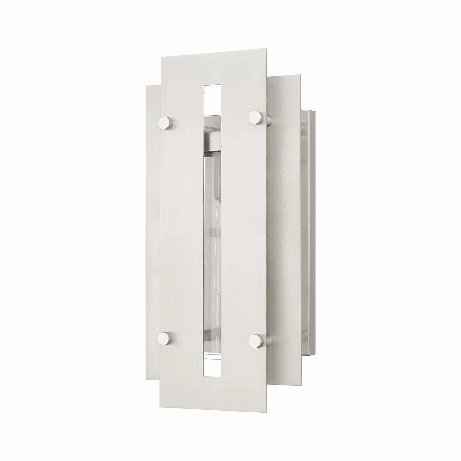 Utrecht One Light Outdoor Wall Lantern Brushed Nickels