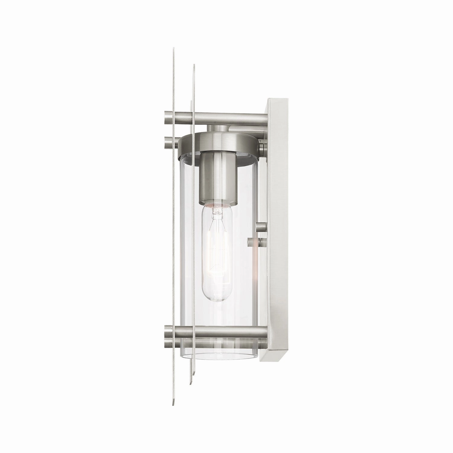 Utrecht One Light Outdoor Wall Lantern Brushed Nickels