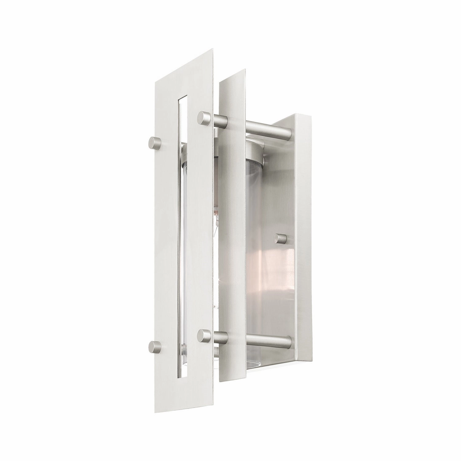 Utrecht One Light Outdoor Wall Lantern Brushed Nickels