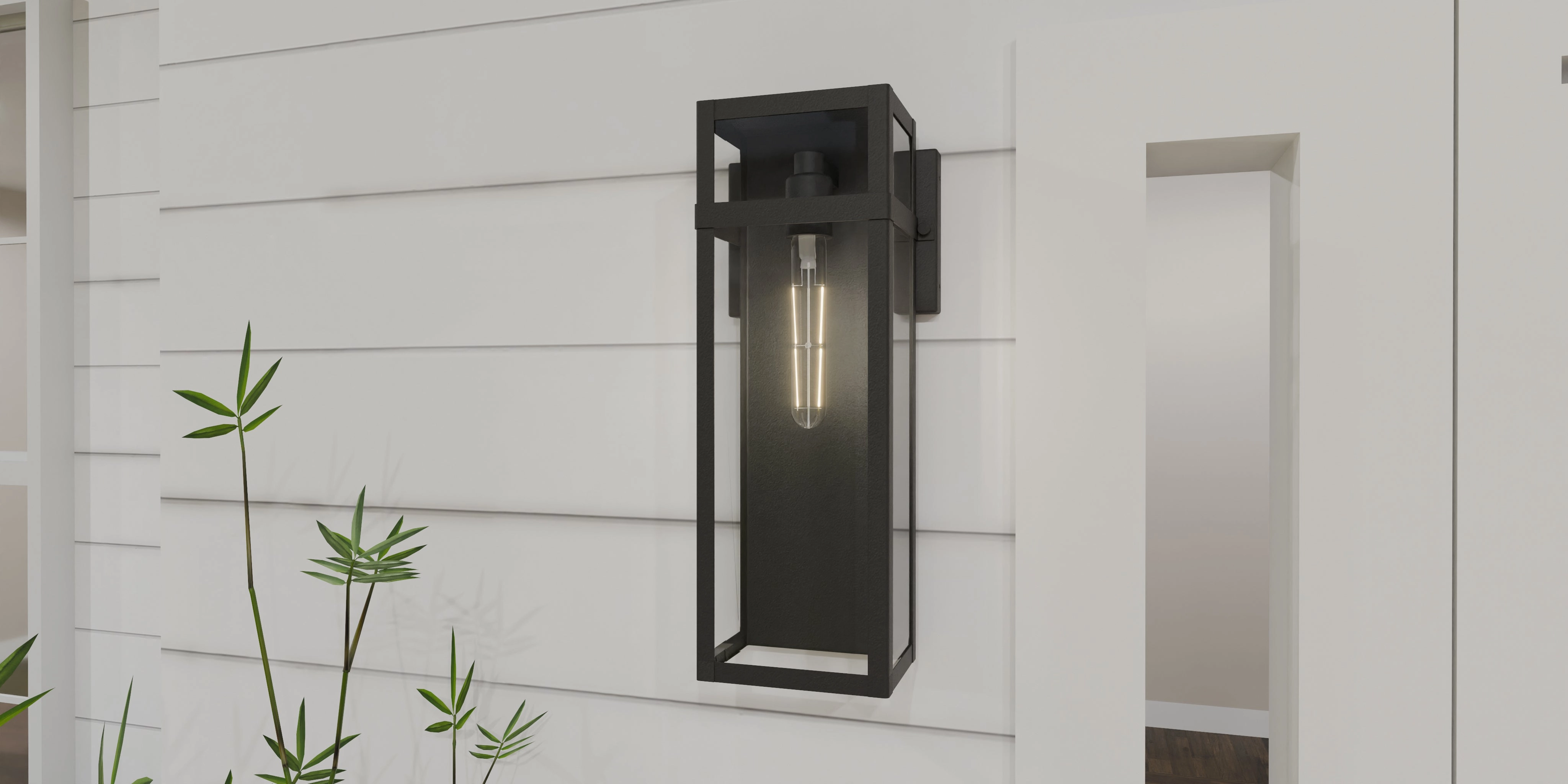 Vanessa One Light Outdoor Wall Mount Matte Black