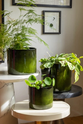 Vibrant Green Upcycled Steel Plant Pot - Available in 3 Sizesoutdoor garden decorative ornaments
