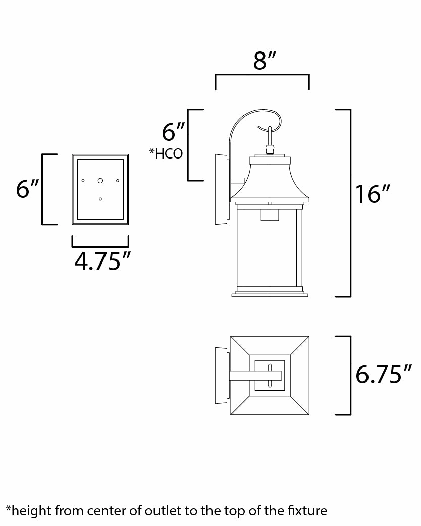 Vicksburg One Light Outdoor Wall Lantern Black