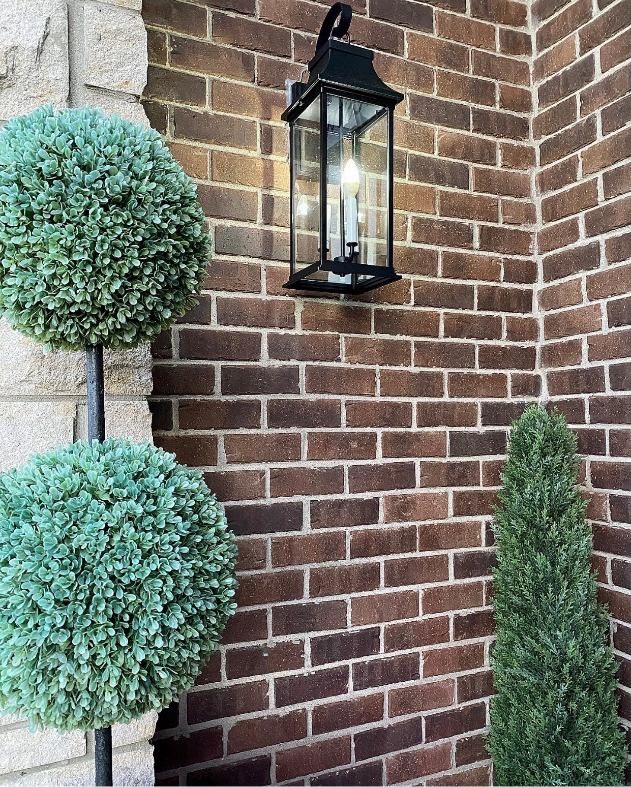 Vicksburg Three Light Outdoor Wall Lantern Black