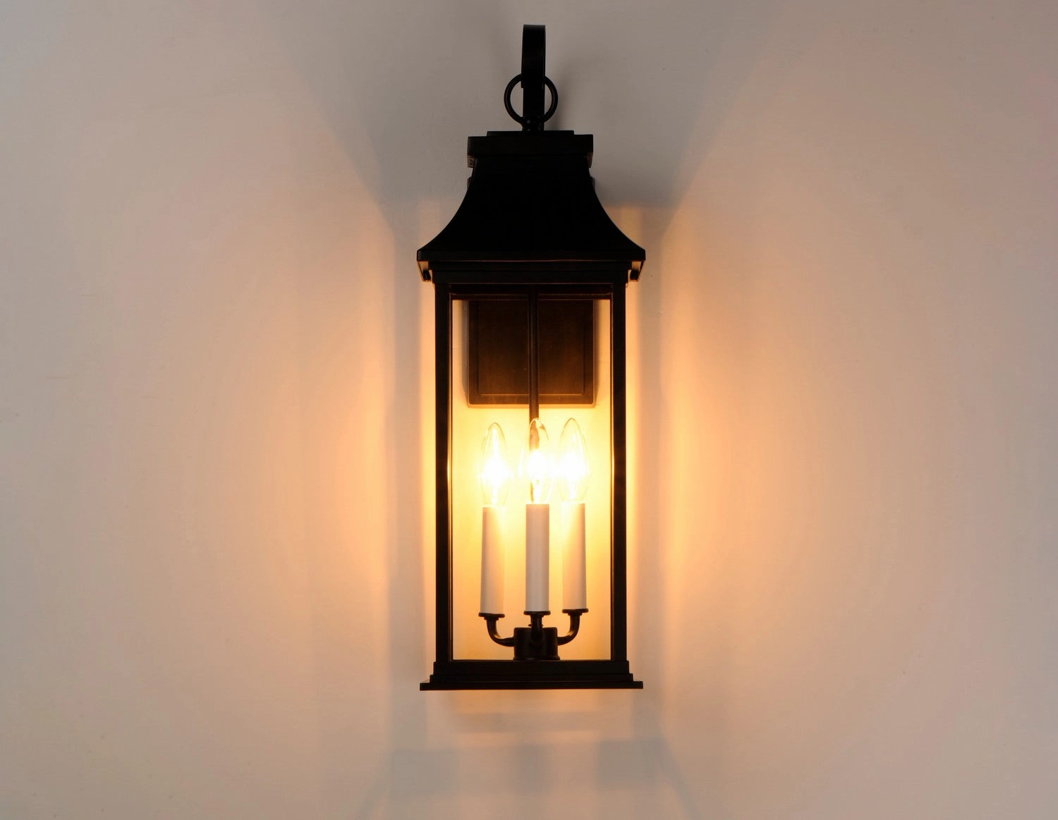 Vicksburg Three Light Outdoor Wall Lantern Black