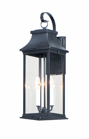 Vicksburg Three Light Outdoor Wall Lantern BlackOutdoor wall sconces with motion sensor