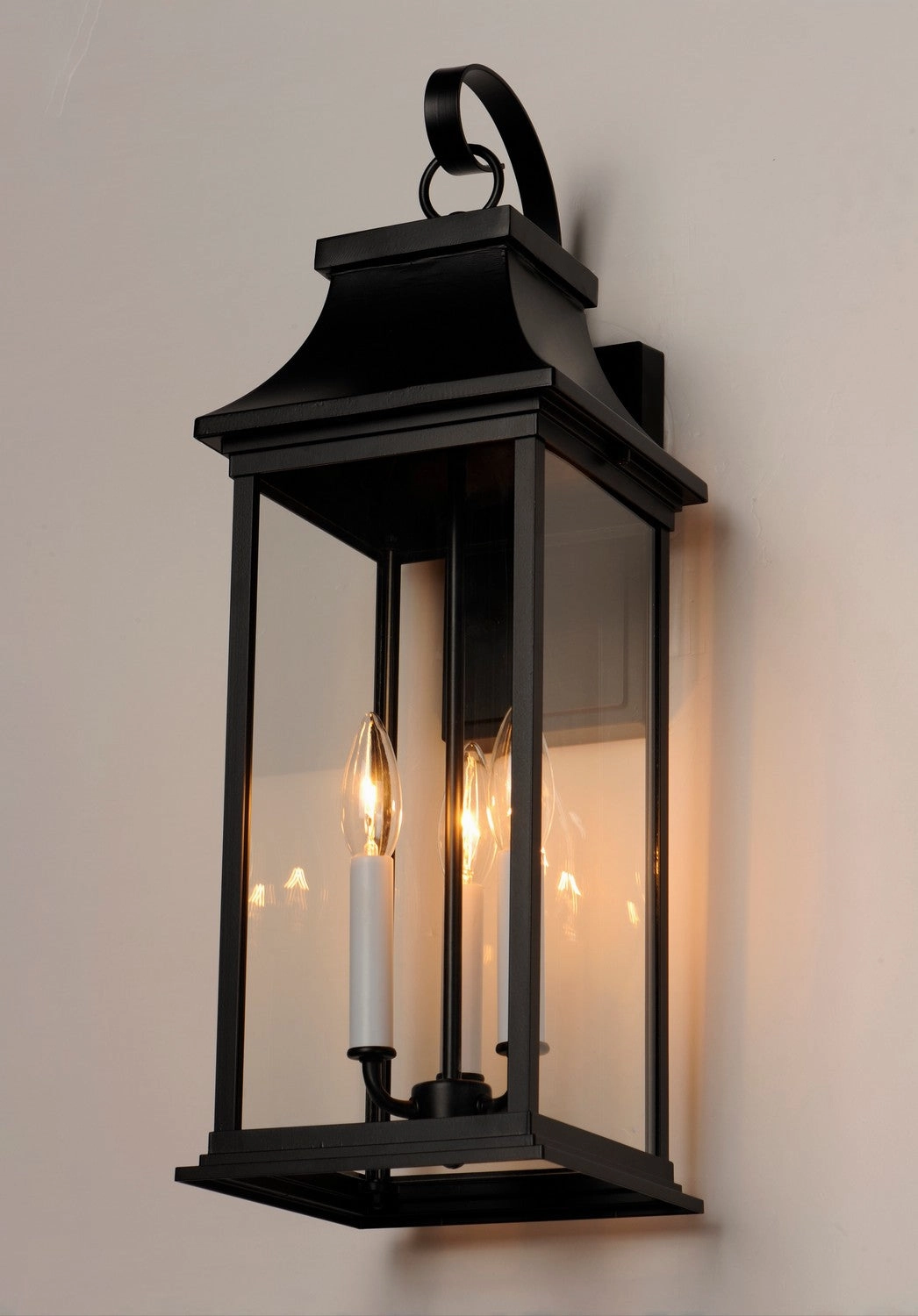 Vicksburg Three Light Outdoor Wall Lantern Black