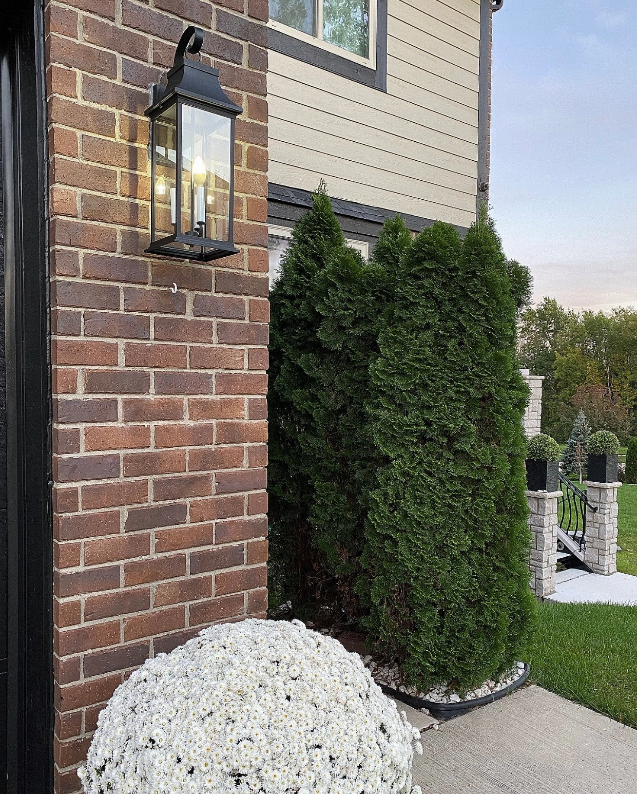 Vicksburg Three Light Outdoor Wall Lantern Black