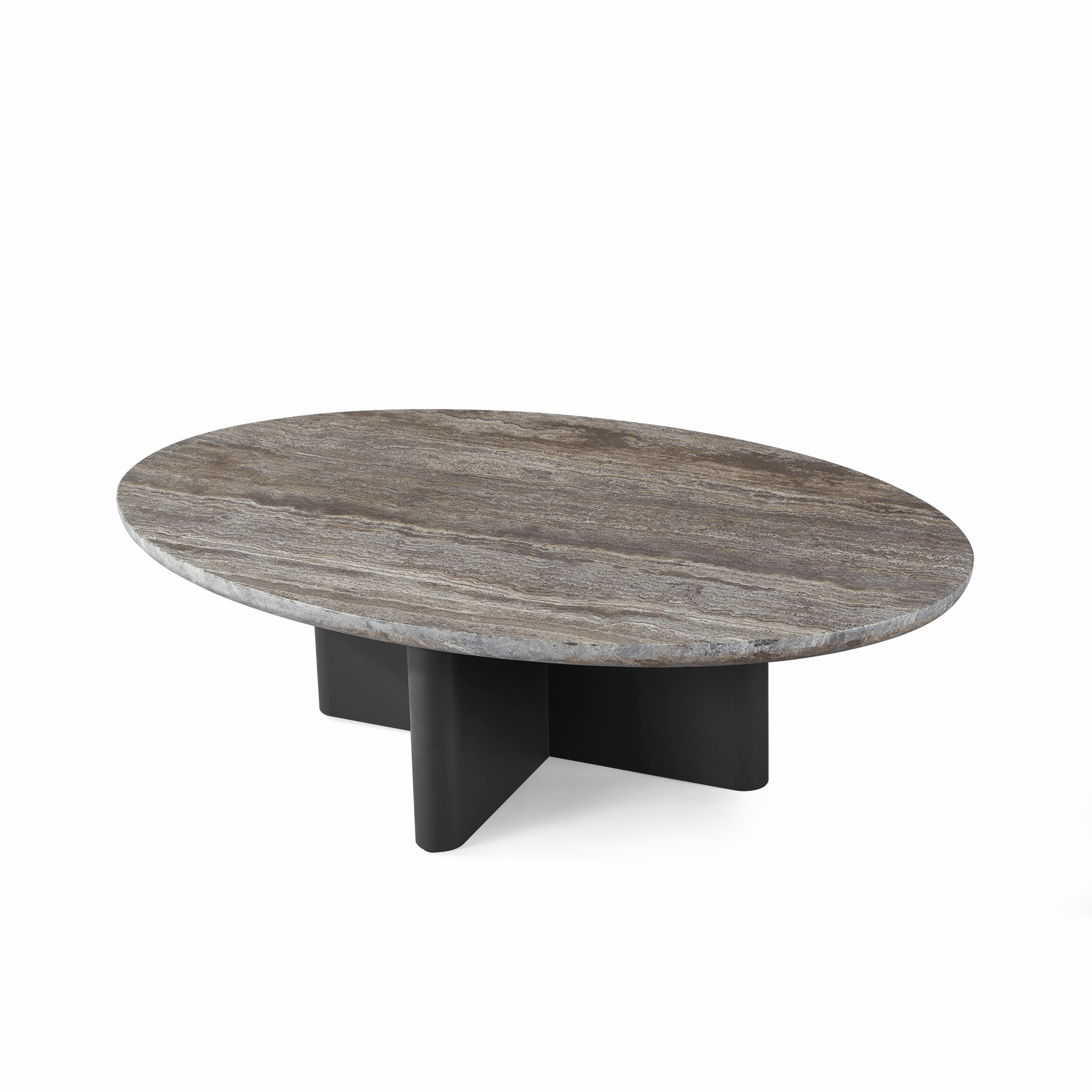 Victoria Aluminum Oval Stone Coffee Table