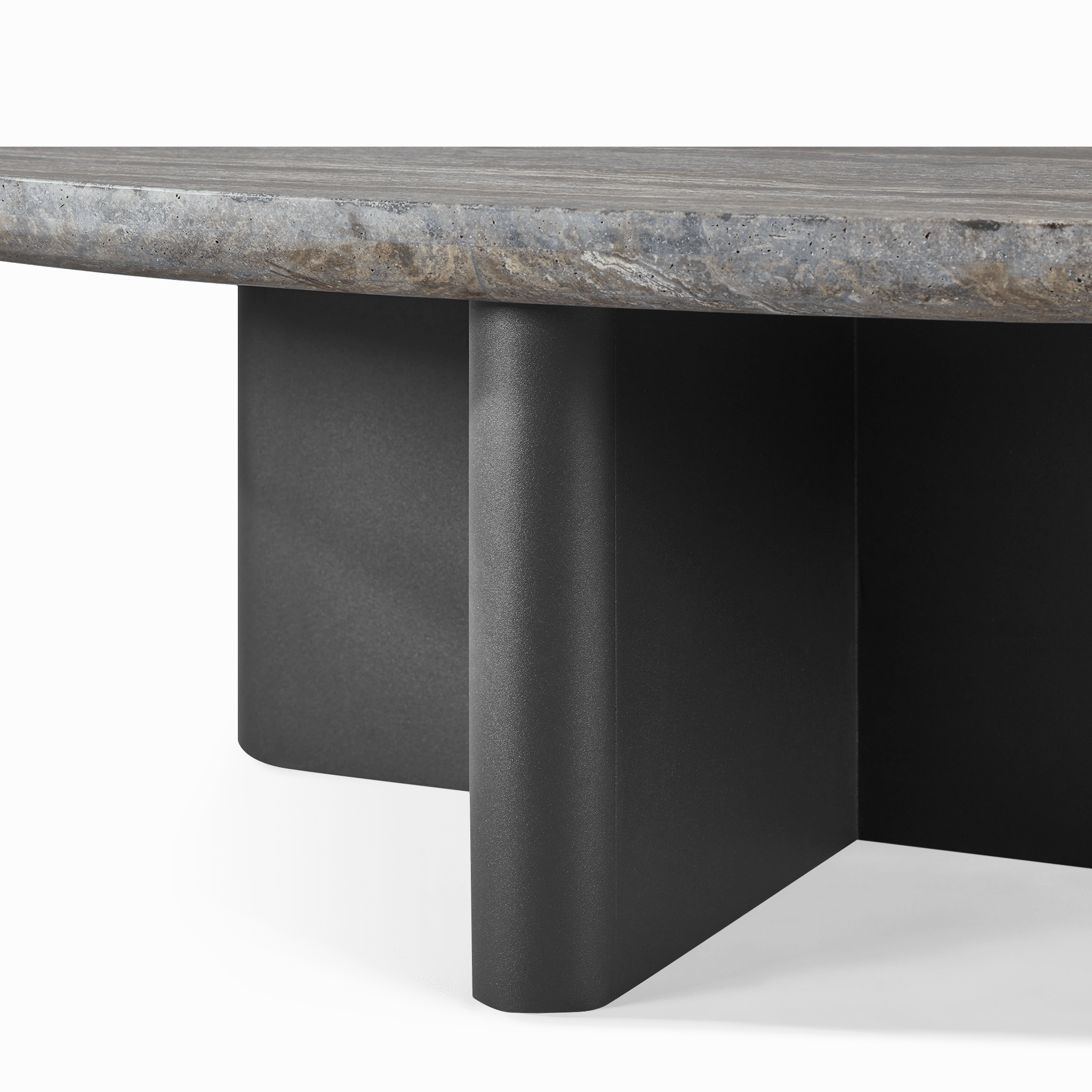 Victoria Aluminum Oval Stone Coffee Table