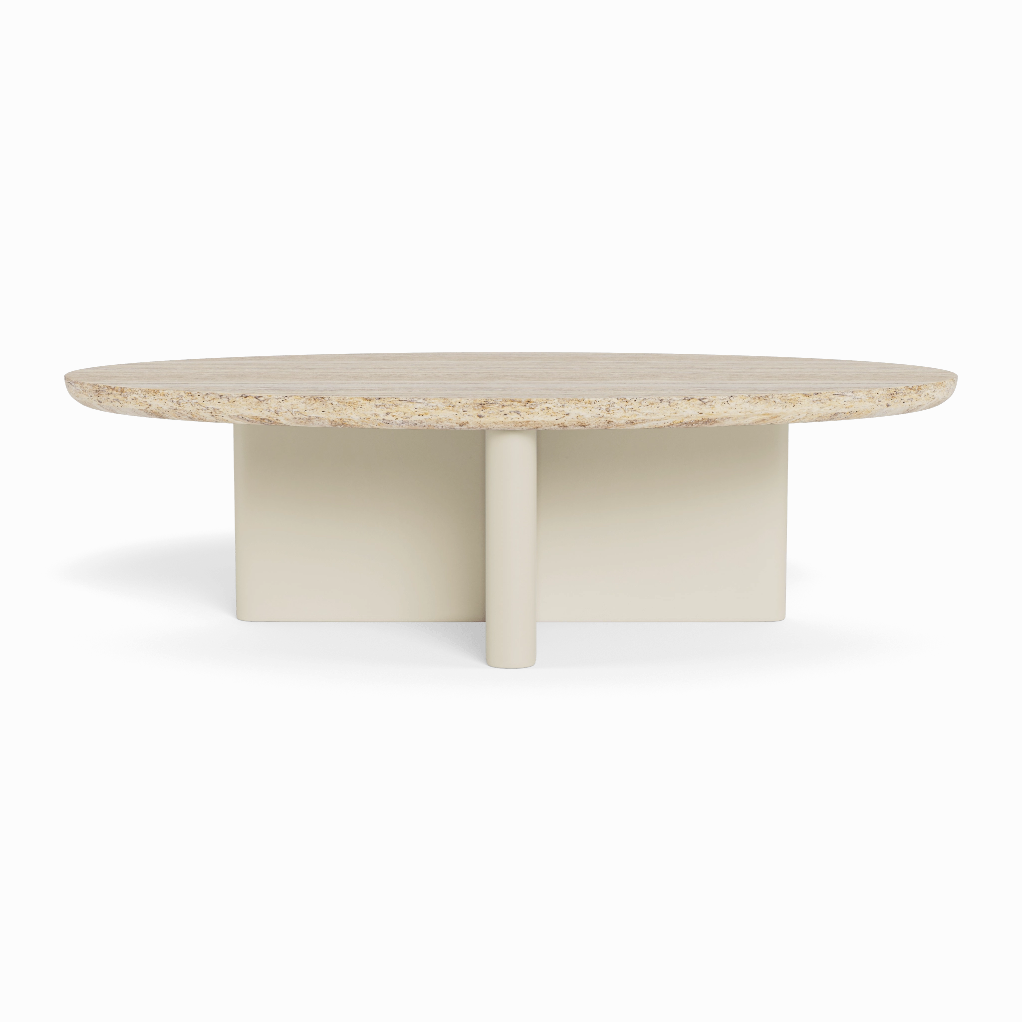 Victoria Aluminum Oval Stone Coffee Table