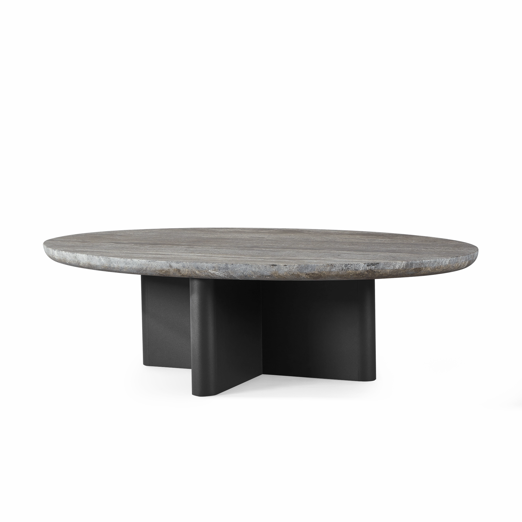 Victoria Aluminum Oval Stone Coffee Table