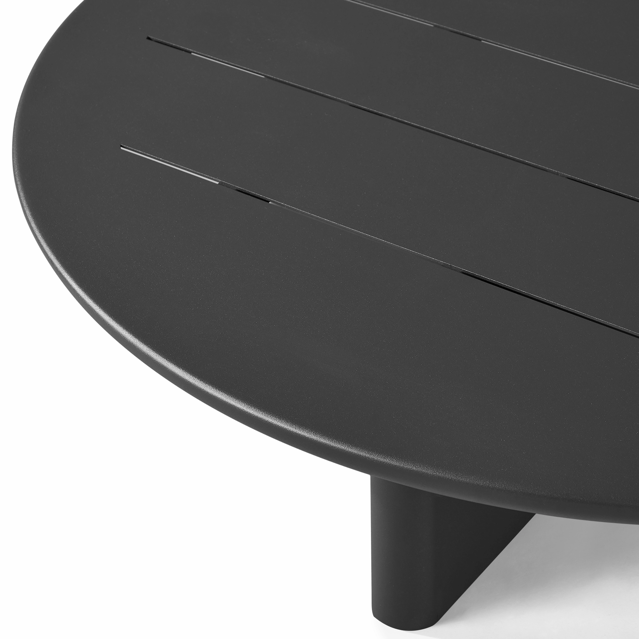 Victoria Aluminum Round Slatted Coffee Table