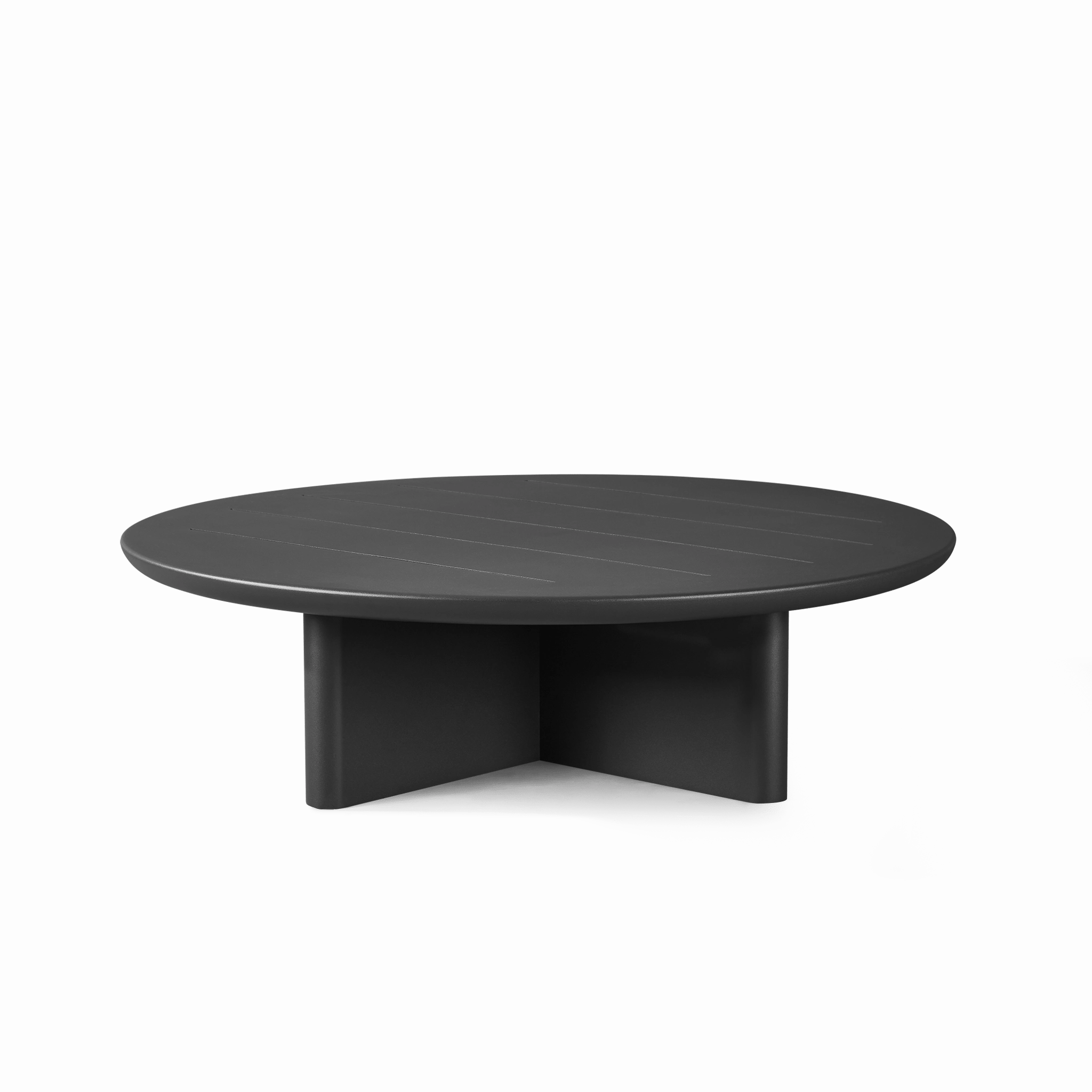 Victoria Aluminum Round Slatted Coffee Table