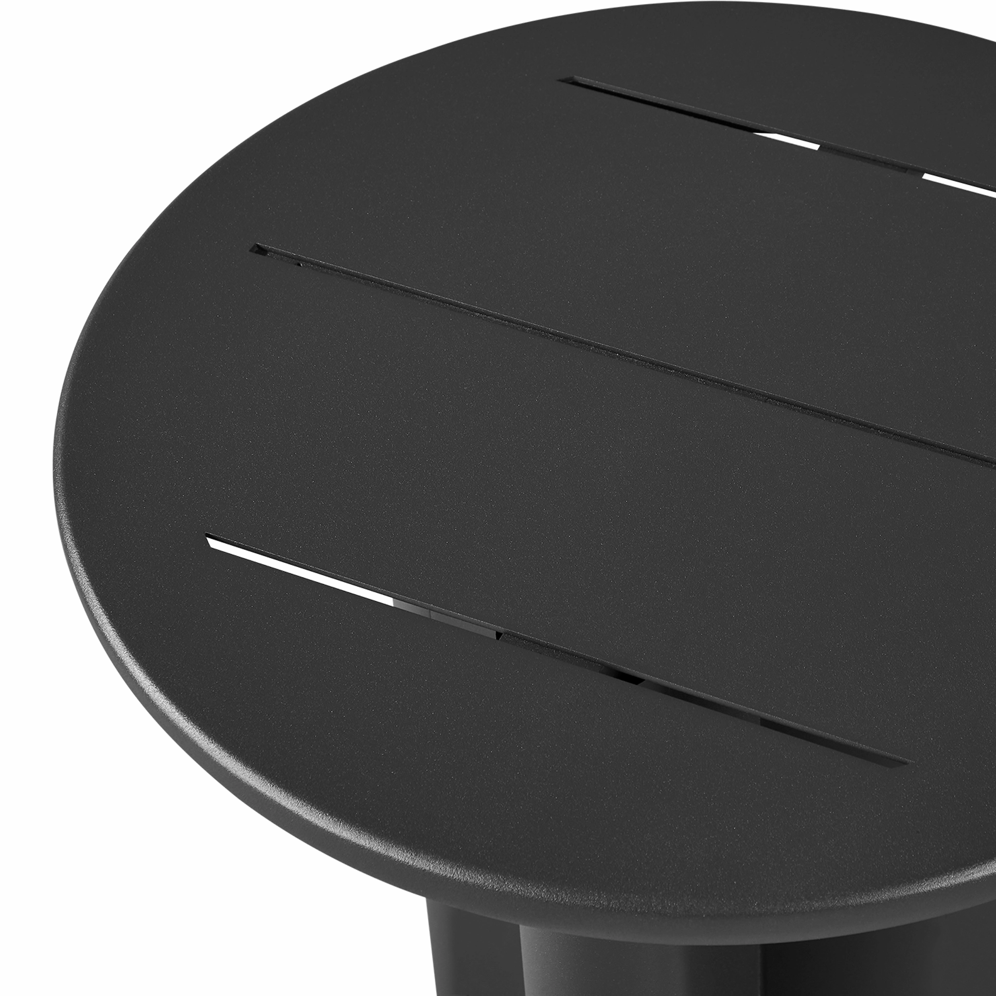 Victoria Aluminum Round Slatted Side Table