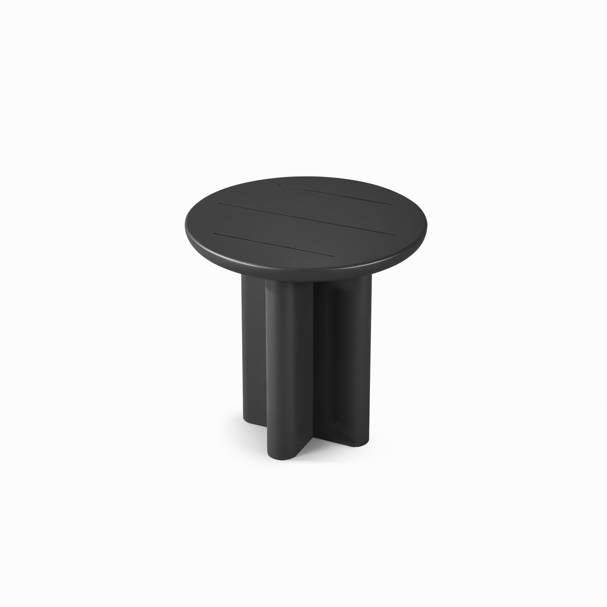 Victoria Aluminum Round Slatted Side Table