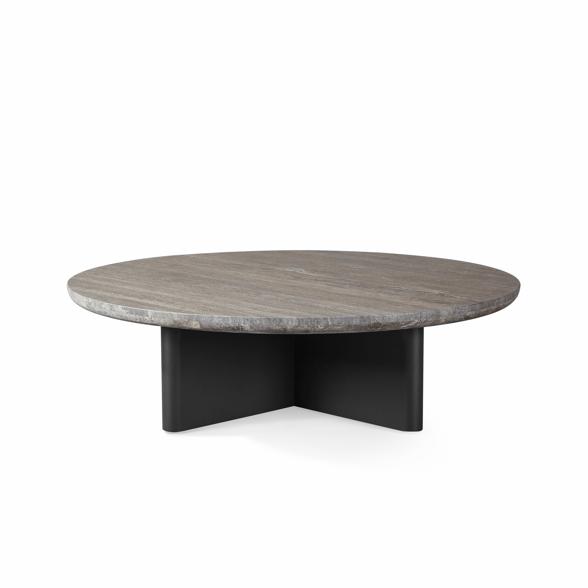 Victoria Aluminum Round Stone Coffee Table