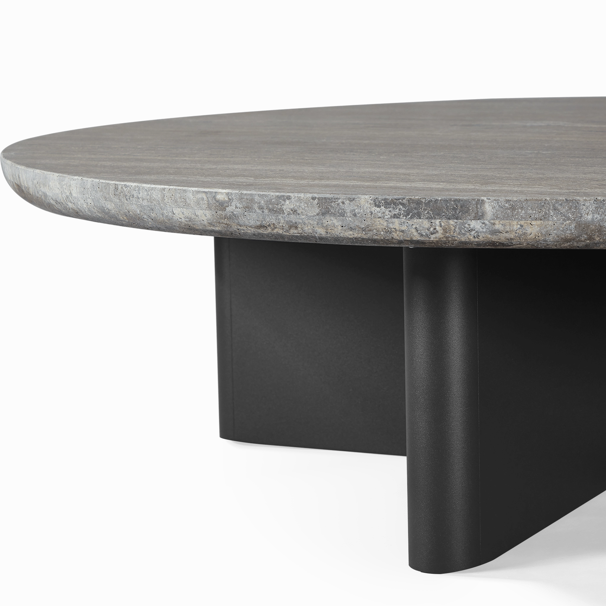 Victoria Aluminum Round Stone Coffee Table